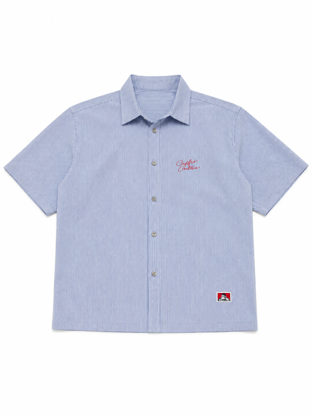 Line buttonup boxy blue