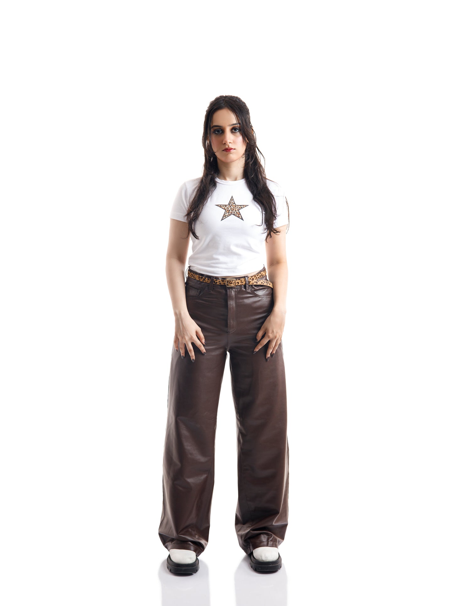 COFFEE BROWN LEATHER PANTS