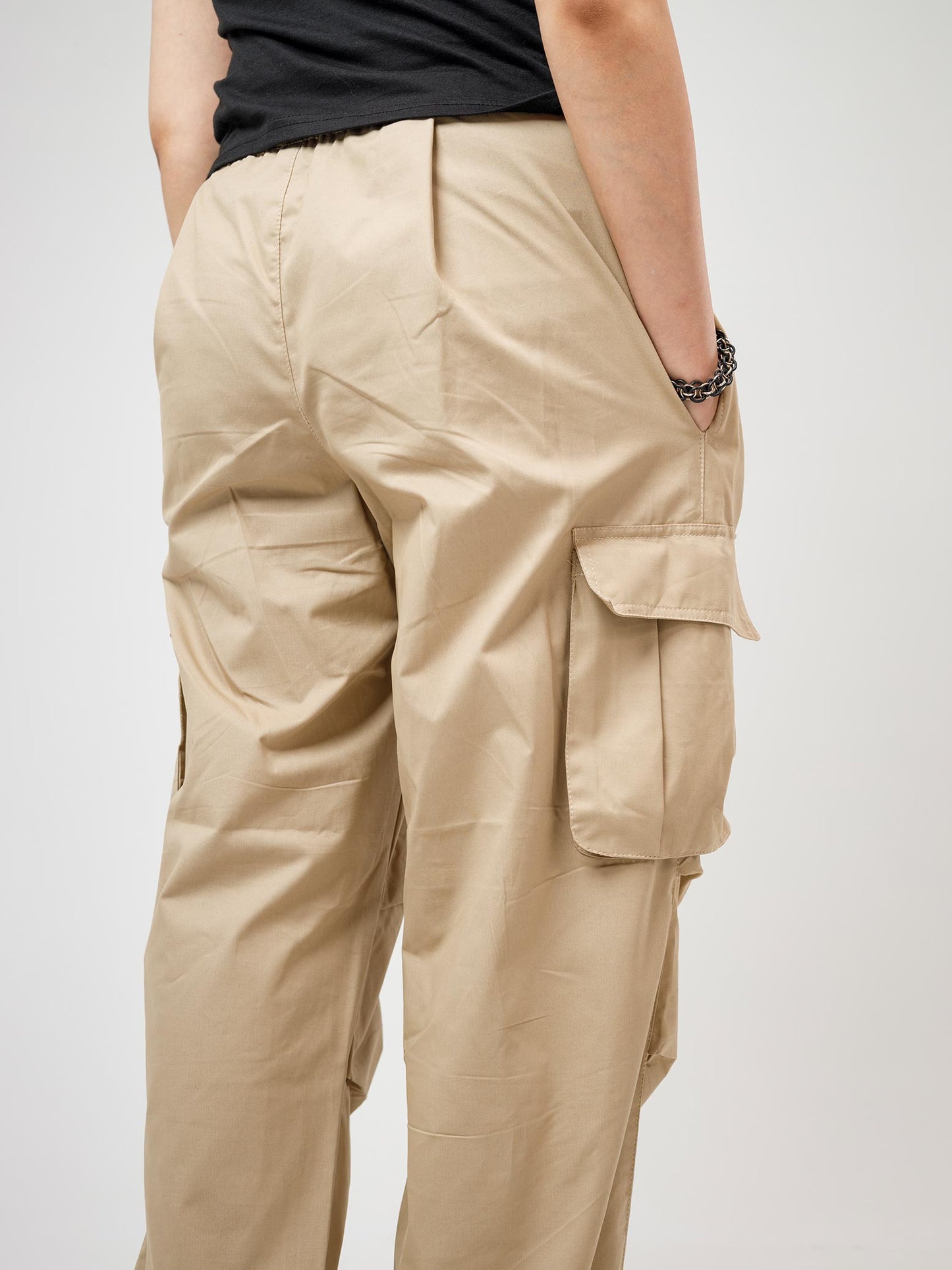 Khaki Scooped Pocket Cargo