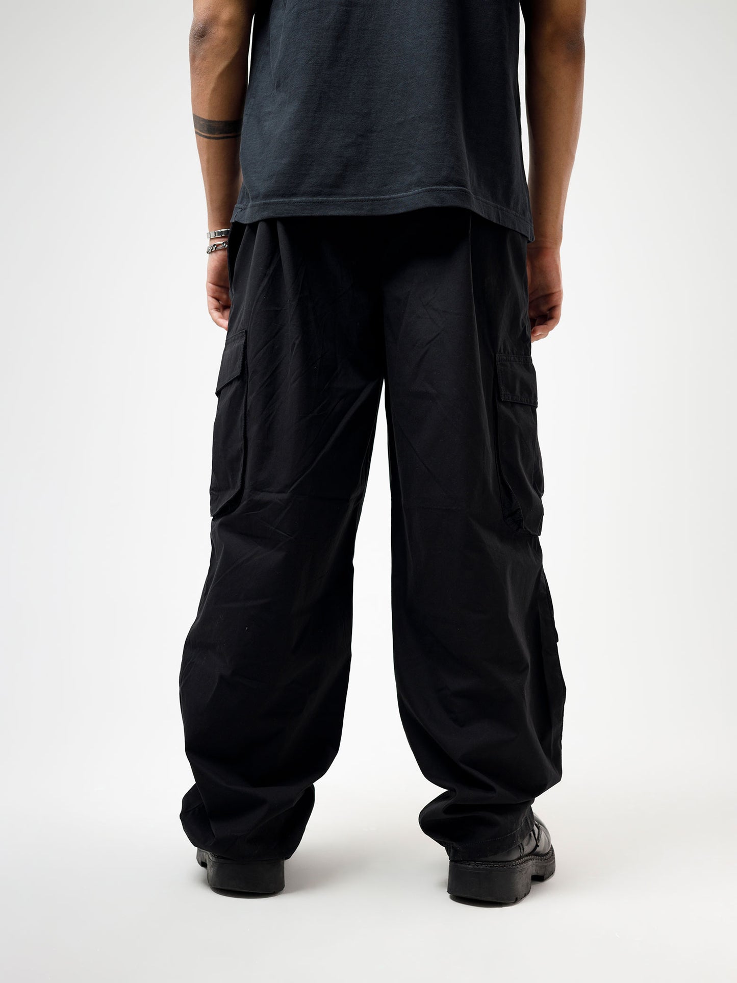 Black Scooped Pocket Cargo