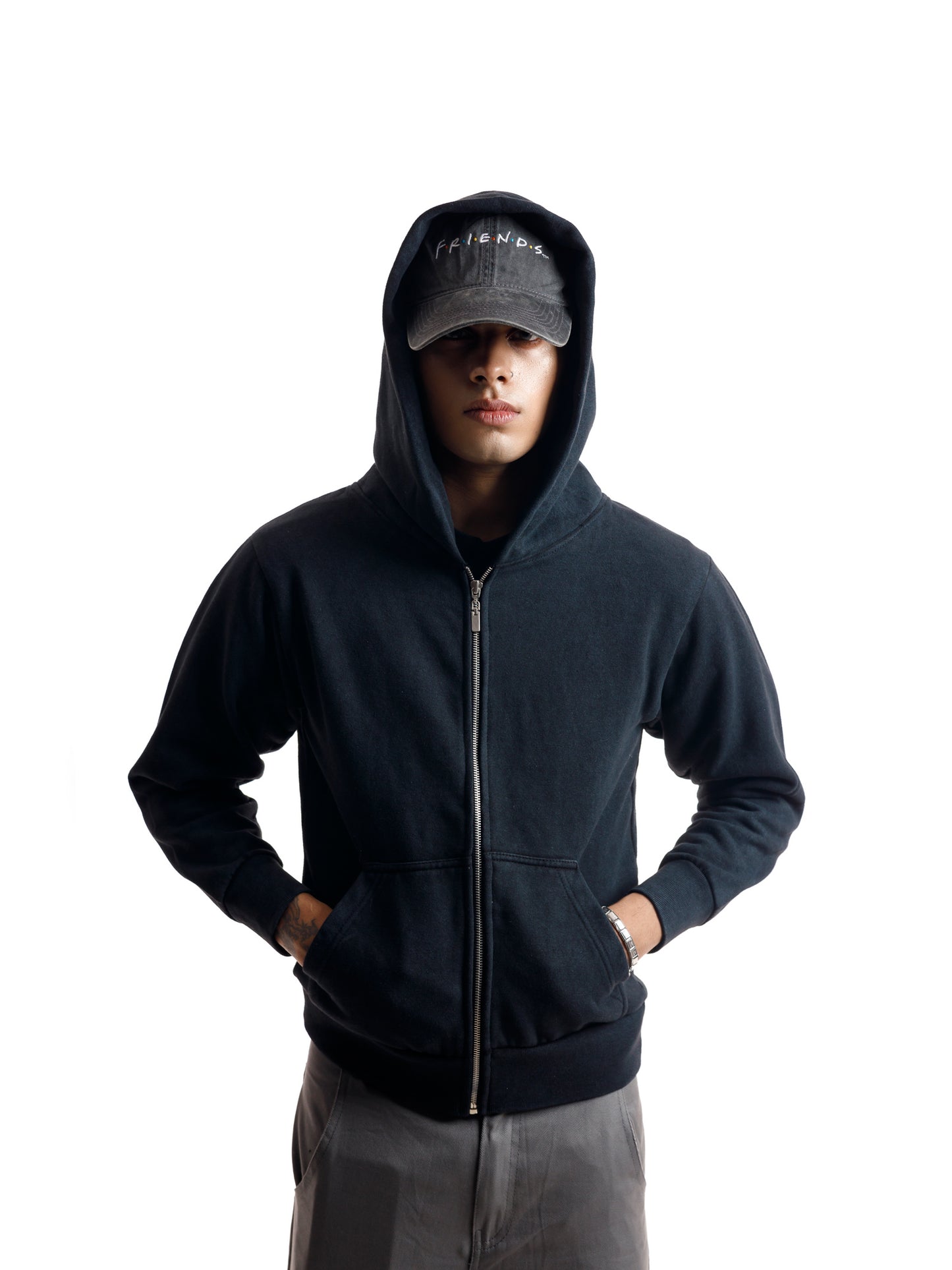 WASHED ZIPUP HOODED JACKET