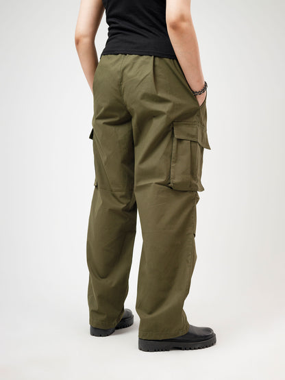 Olive Scooped Pocket Cargo