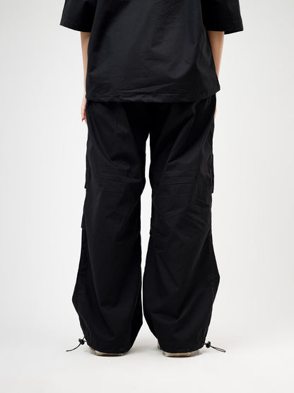 Windbreaker Oversized Pants (Black)