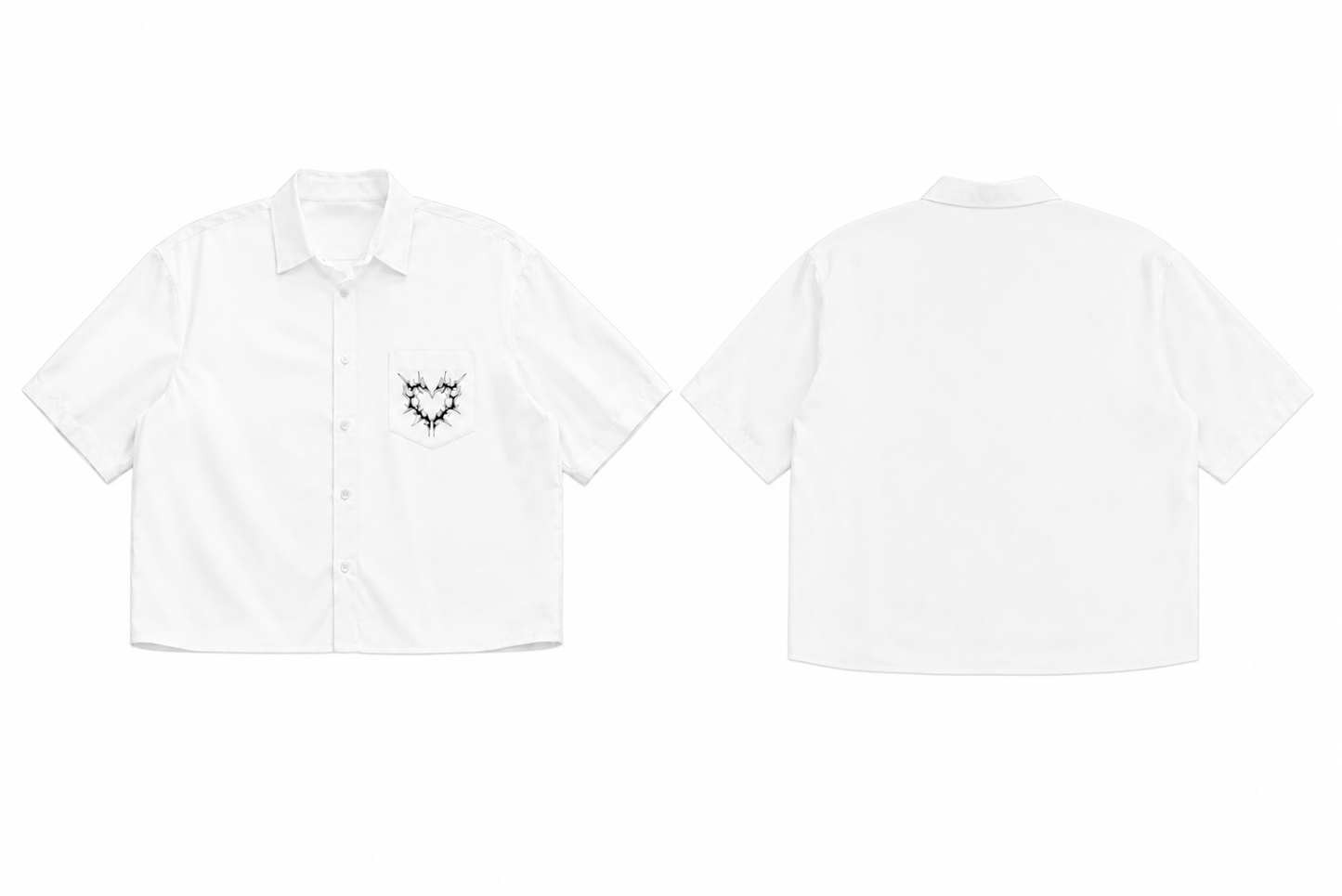 white heart buttonup