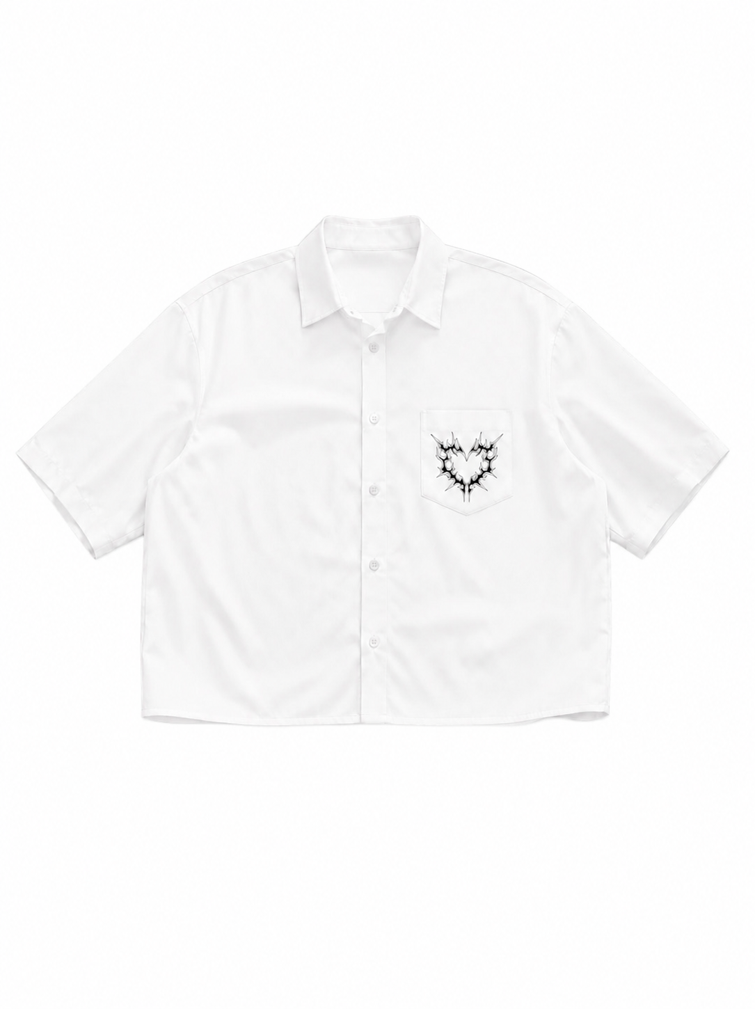 white heart buttonup