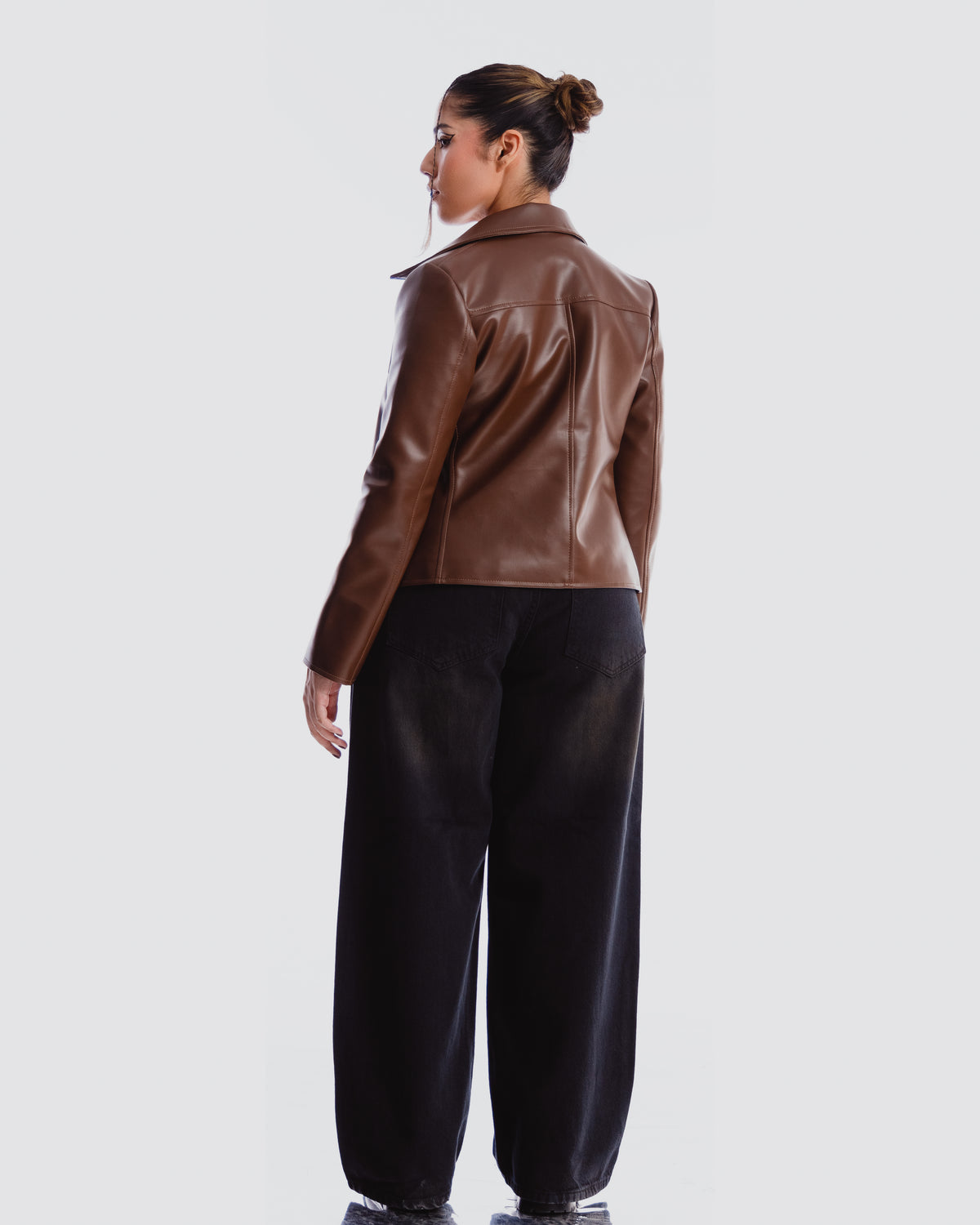 brown fitted jacket
