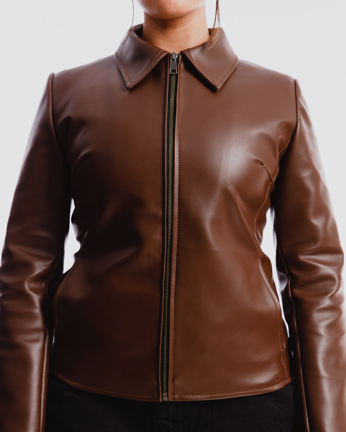brown fitted jacket