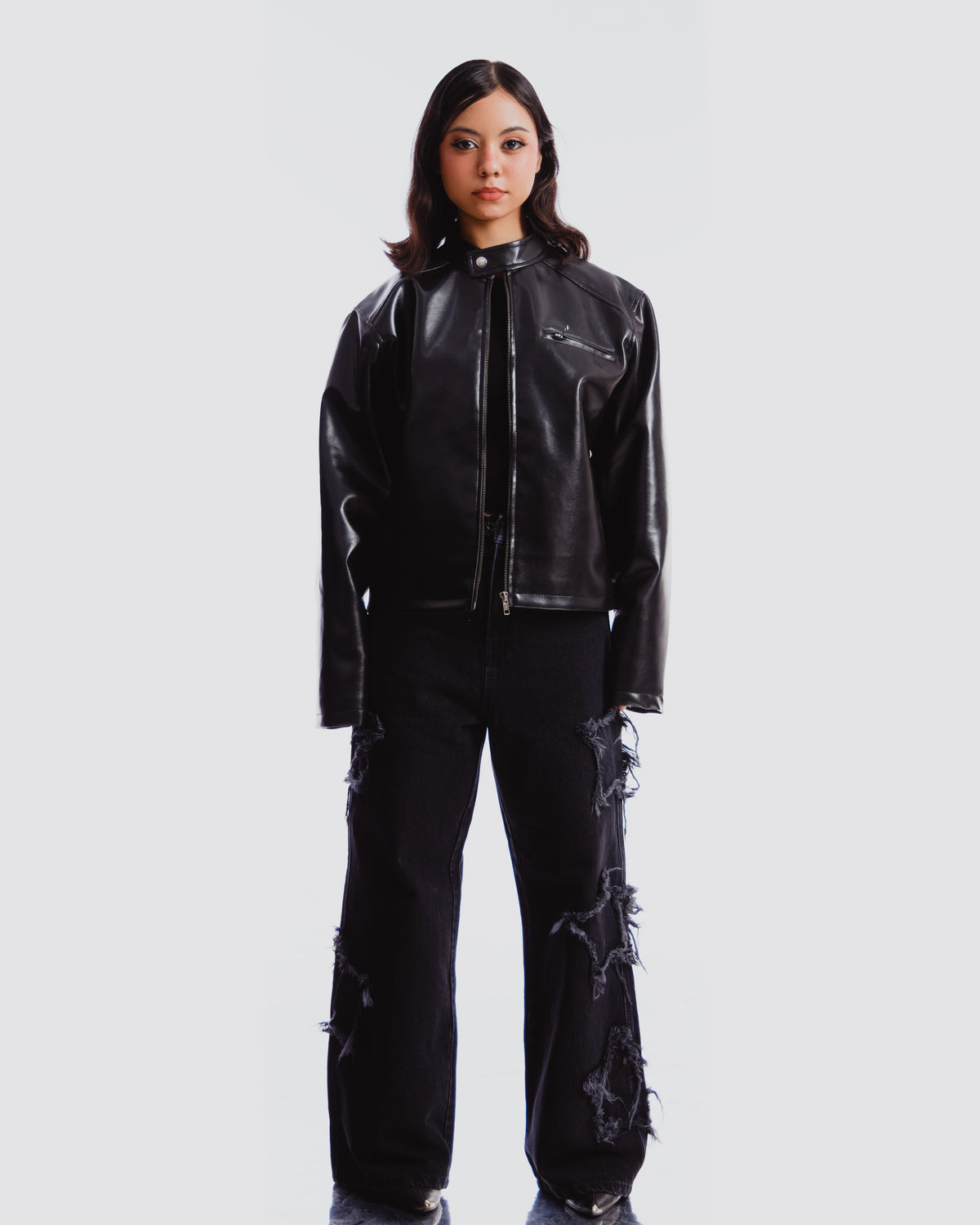MOTO MEN BLACK BOXY JACKET