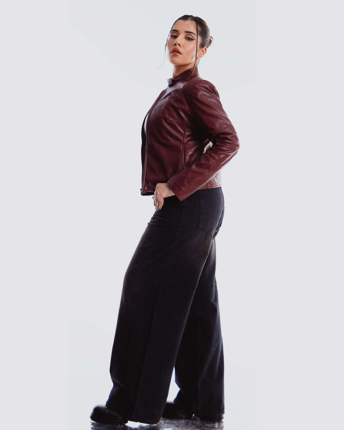 y2k stand collar women fitted jacket