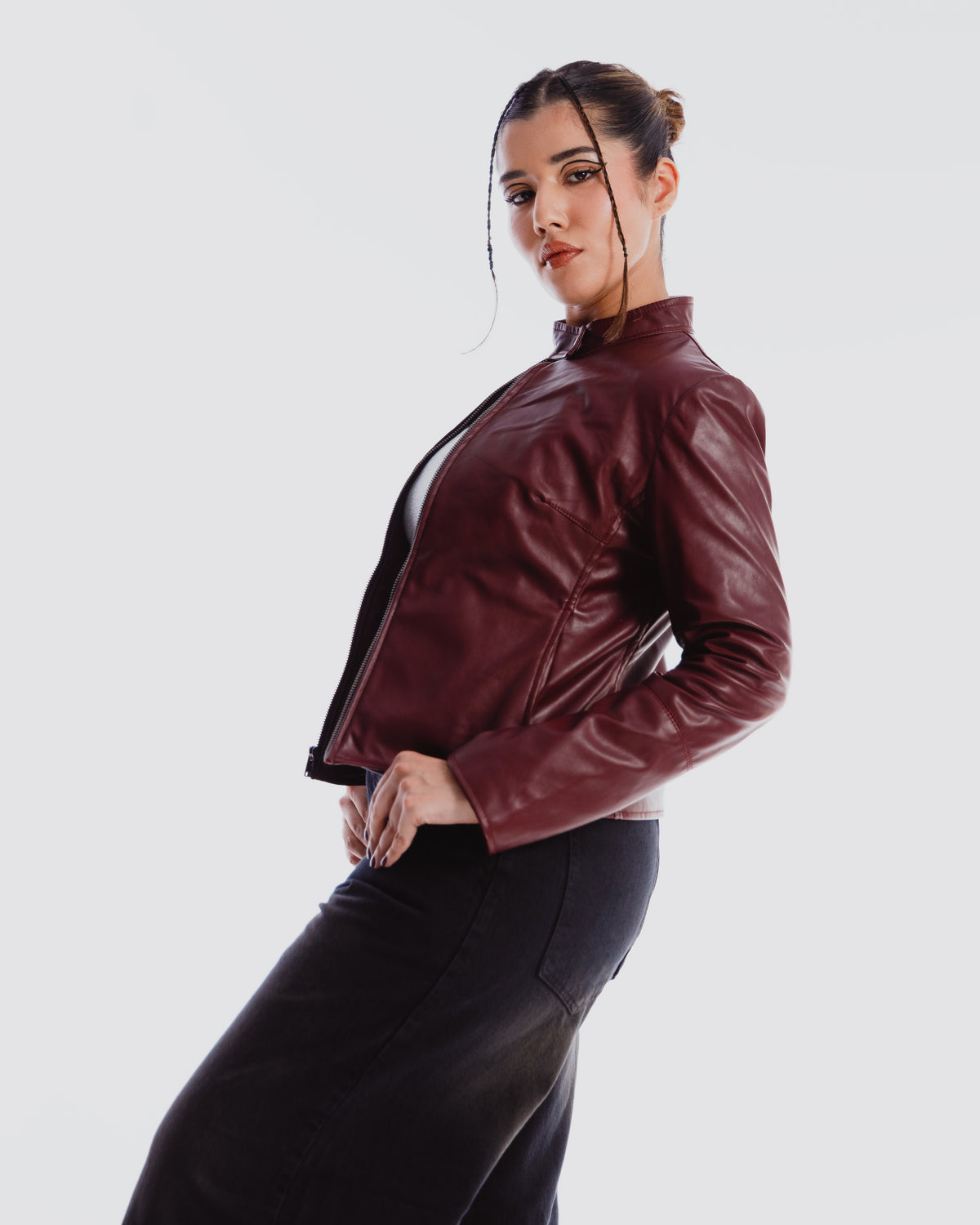 y2k stand collar women fitted jacket