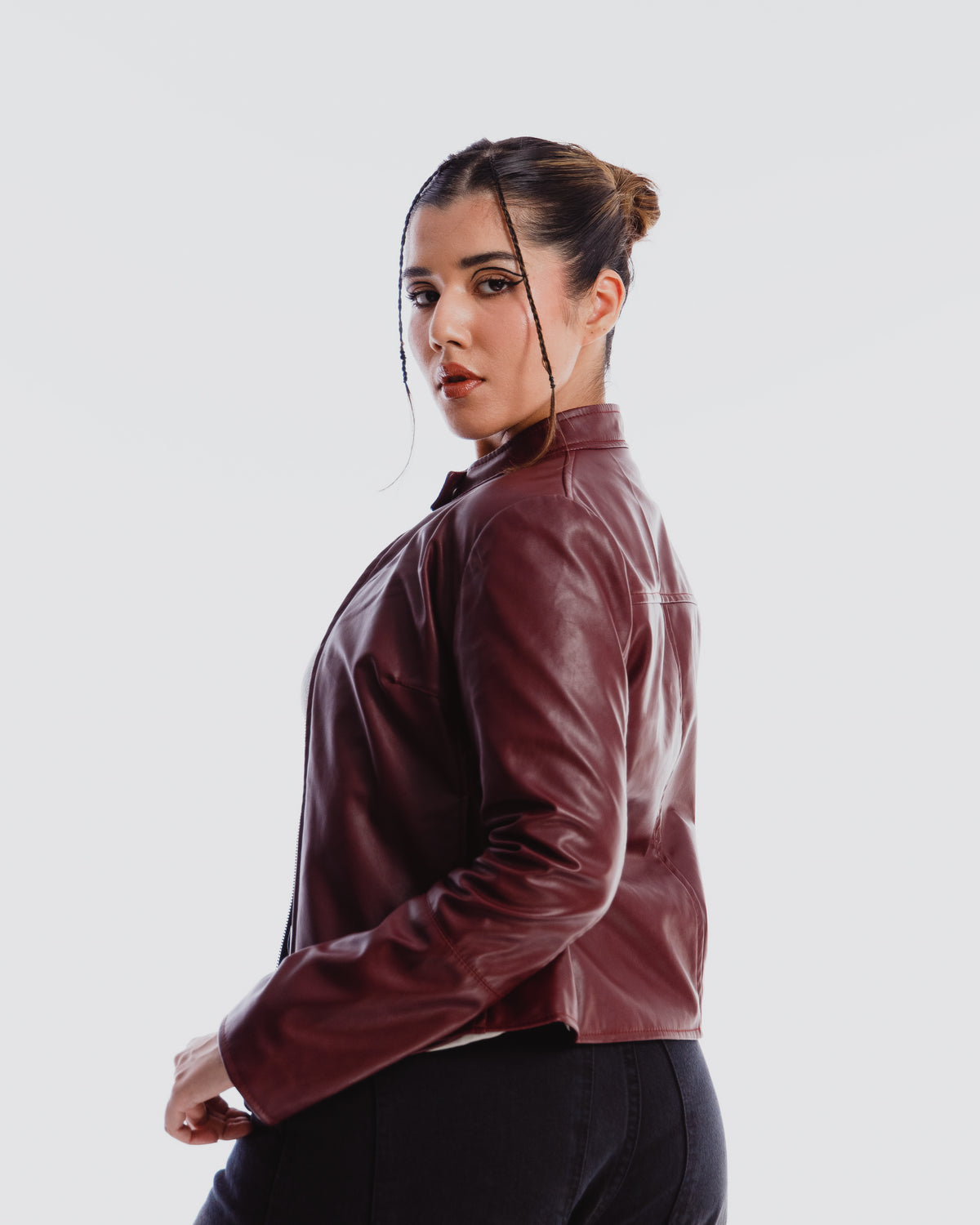 y2k stand collar women fitted jacket