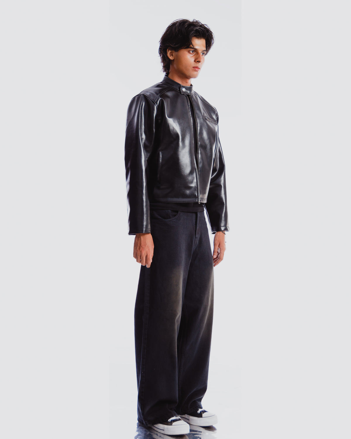 MOTO MEN BLACK BOXY JACKET