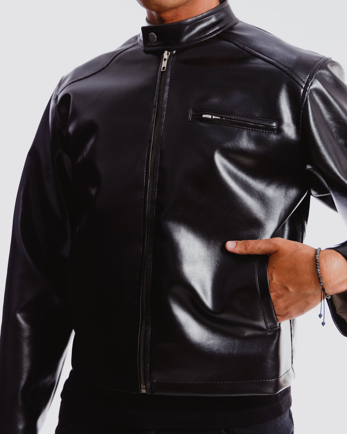 MOTO MEN BLACK BOXY JACKET