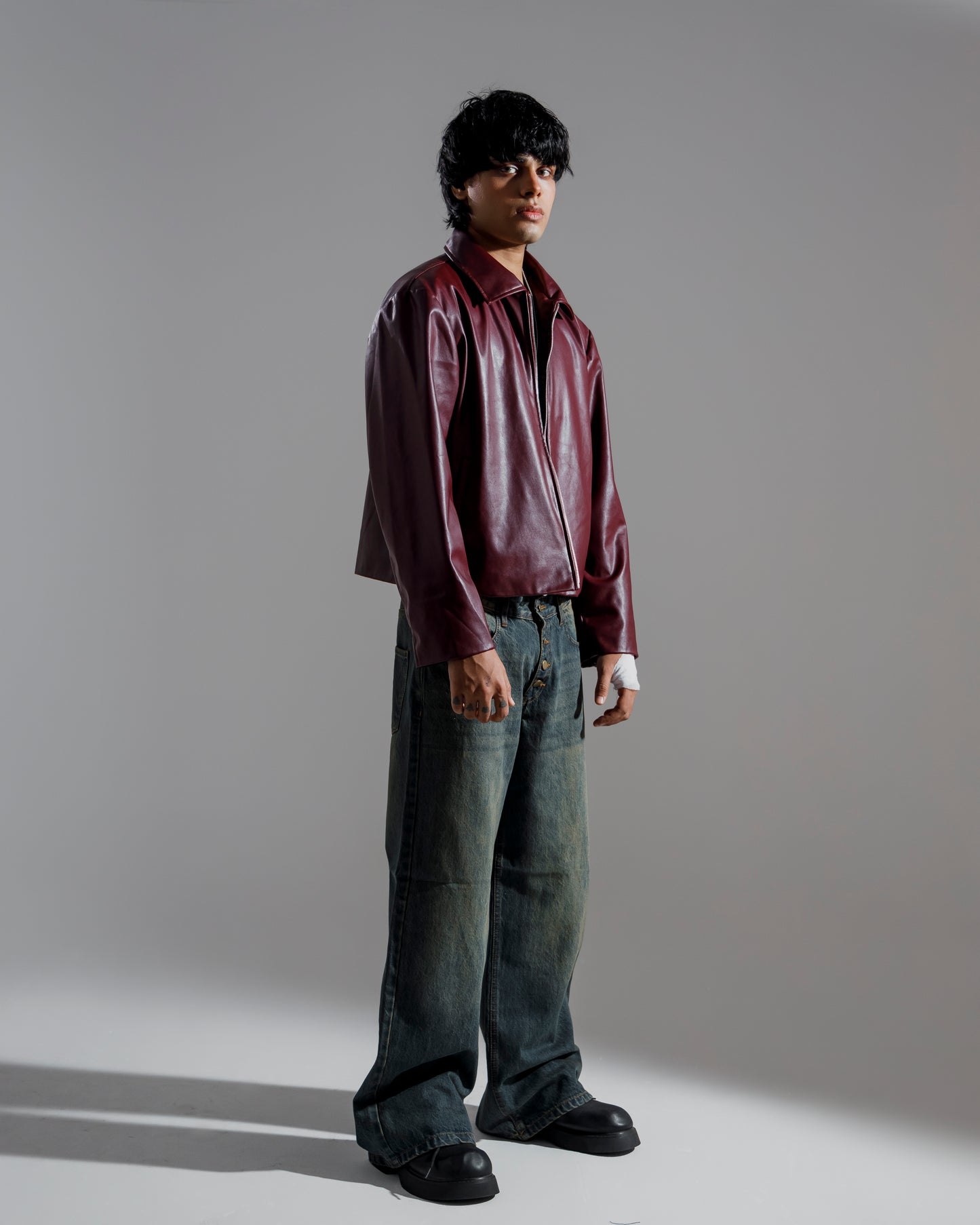 BURGUNDY BOXY JACKET